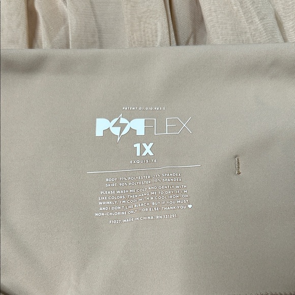 Popflex Pirouette Skort Beige Size 1X Athleisure Tennis Pickleball Tulle - Picture 3 of 11